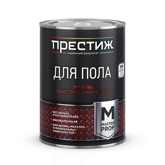 Эмаль Престиж, Мастер, для пола, быстросохнущая, акриловая, полуглянцевая, коричневая, 0.9 кг