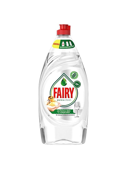 Средство для мытья посуды Fairy, Pure & Clean, 900 мл