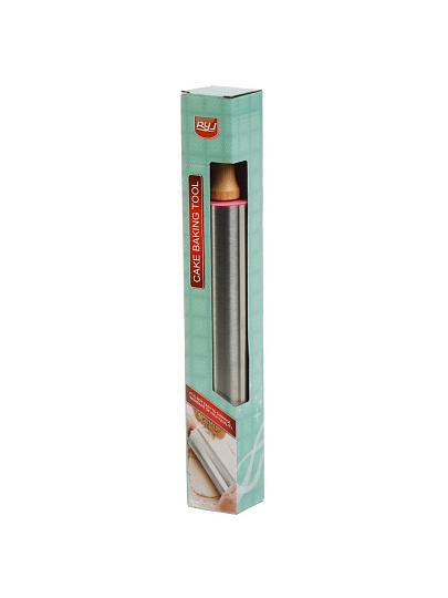 Скалка дерево, металл, 38 см, Y4-8702