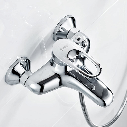 Смеситель для ванны, Frap, короткий излив, с картриджем, хром, F3201