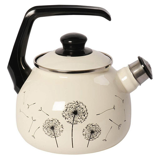 Чайник сталь, эмалированное покрытие, 2.5 л, со свистком, ручка консольная, Metrot, Одуванчик, индукция, 340979