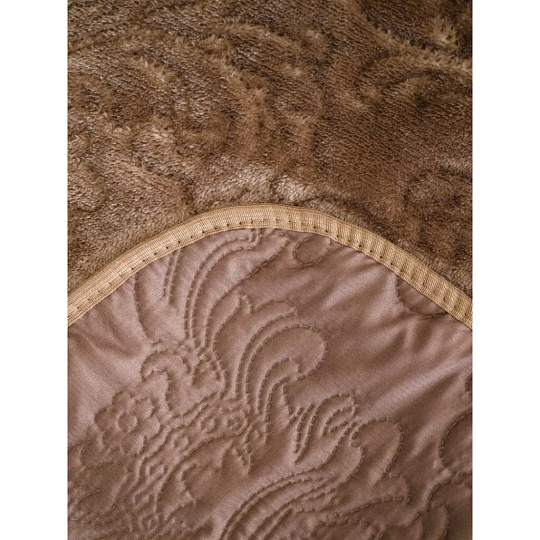Покрывало евро, 250х225 см, микрофибра, мех, двухстороннее, Marianna, Элит, коричневое, М01-ПК-ЭЛМ-250-225