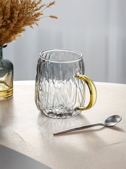 Кружка стекло, 500 мл, Кора, B060316, графит