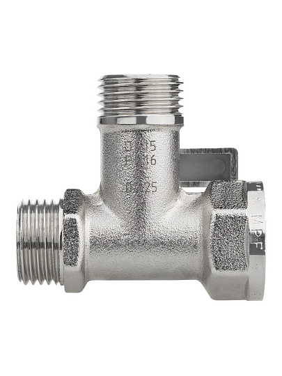 Кран для бытовых приборов, 1/2"х1/2"х1/2", г-ш-ш, латунь, трехходовой, ручка-флажок, шаровой, MasterProf