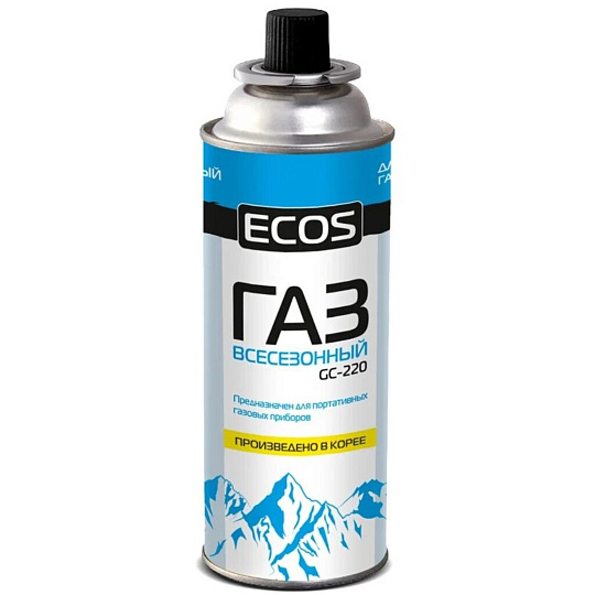 Газовый баллон цанговый, 220 г, всесезонный, Ecos, GC-220