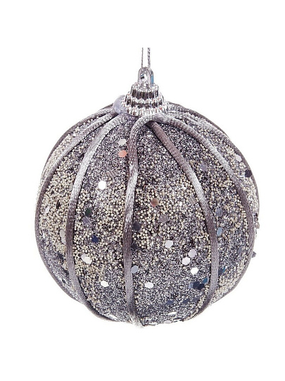 Елочный шар серый, 8 см, SYPMQB-1021173