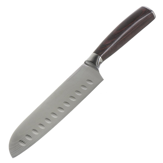 Нож кухонный Daniks, Classic G10, сантоку, нержавеющая сталь, 18 см, рукоятка дерево, Y4-8913