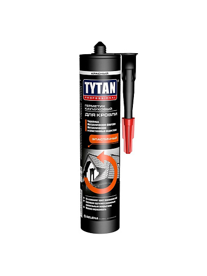 Герметик каучуковый, кровельный, Tytan, 19150, 310 мл, красный