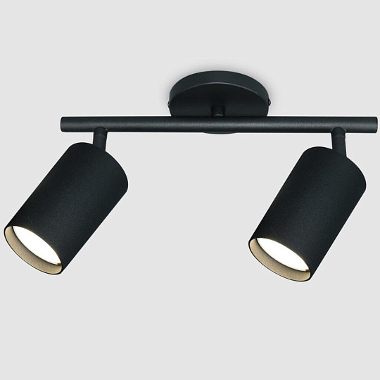 Светильник на основании General Lighting Systems, Башня, 50 Вт, GU10, на 2 лампочки, IP20, d5.5х10х10 см, Спот, черный, 661831