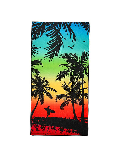 Полотенце пляжное 70х140 см, полиэстер, Пальмы, Китай, A160112