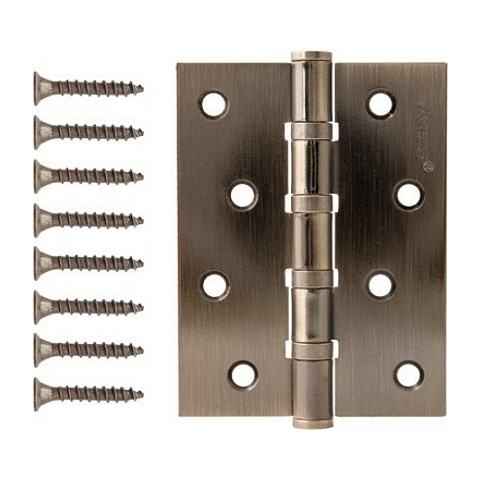 Петля врезная для деревянных дверей, Avers, 100х75х2.5 мм, B4-AB, 30112, универсальный, с 4 подшипниками, бронза
