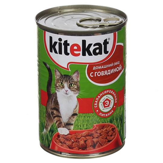 Корм д/жив.Китекат 410г консервы говяд (6531)