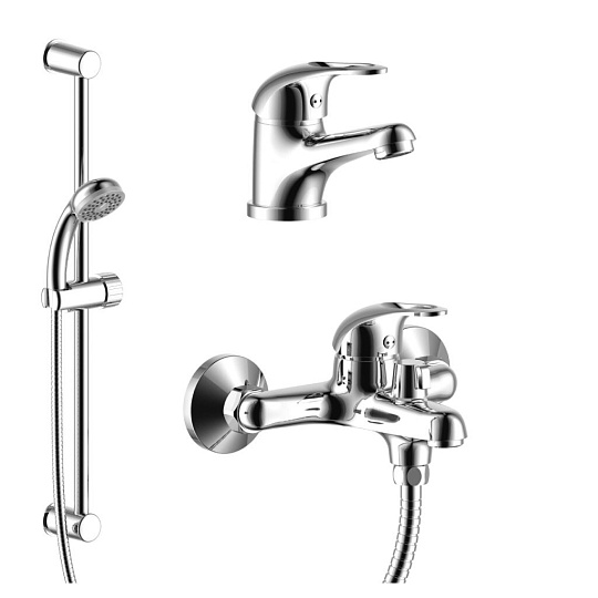 Смеситель для ванны, Rossinka, короткий излив, с картриджем, хром, SET35-80