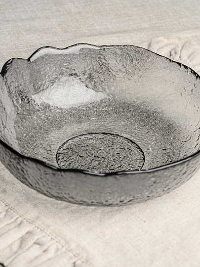 Салатник стекло, круглый, 16.5х6 см, 0.535 л, Графит, Декостек, 5817/1-Н7
