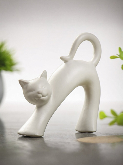 Фигурка декоративная керамика, Кот, 11х4.5х11.5 см, Y4-9105