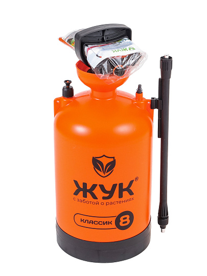 Опрыскиватель садовый Жук, 8 л, пластик, 650-970 мм, телескопический брандспойт, Классик, ОП-207 0444-00