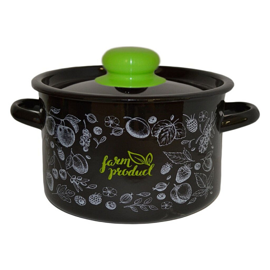 Кастрюля эмалированная сталь, 1.5 л, крышка сталь, Appetite, Berry, 1с15с/1, индукция