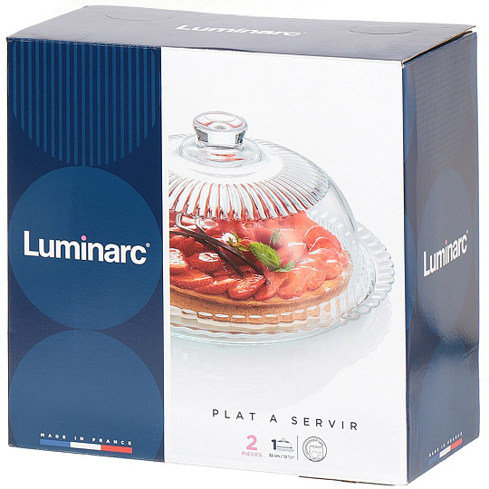 Блюдо стекло, круглое, d32 см, с крышкой, Luminarc, 41415