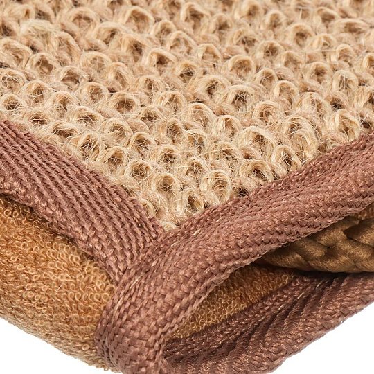 Мочалка банная лента, 37.5х9х2 см, джут, с ручкой, жесткая, Beauty Format, 58711-7015