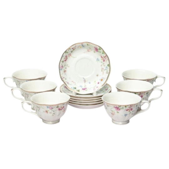 Набор чайный фарфор, 12 предметов, на 6 персон, 250 мл, Balsford, Франсуаза, 172-42002, подарочная упаковка