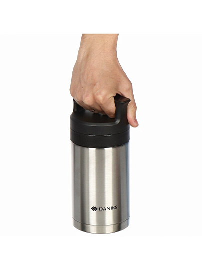 Термос для еды, нержавеющая сталь, 1 л, Daniks, колба нержавеющая сталь, с ложкой, SL-100MF-1