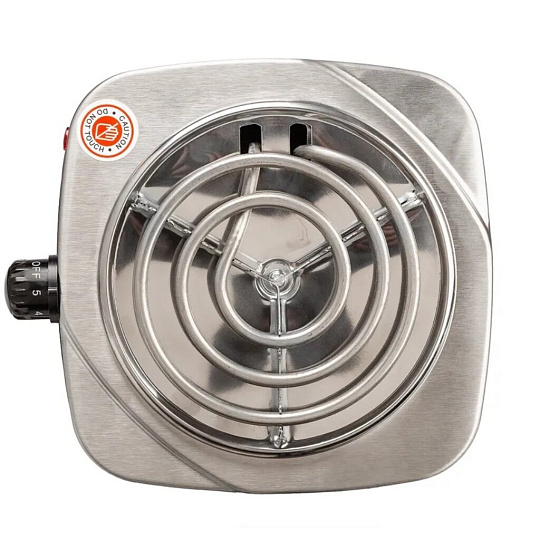 Плита электрическая Gelberk, GL-110, 1000 Вт, 1 конфорка, спираль, нержавеющая сталь, механическая, переключатель поворотный