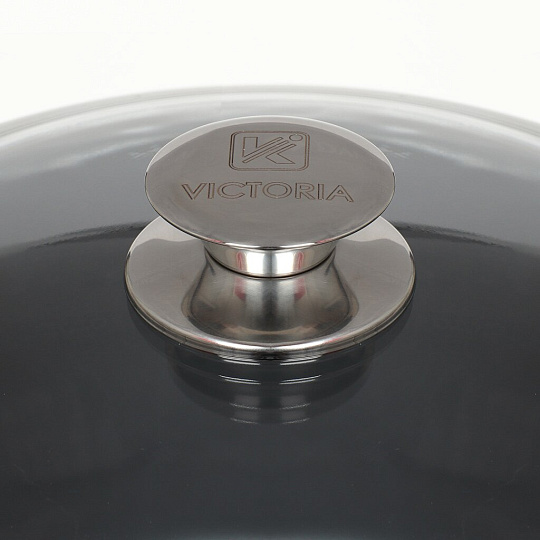 Кастрюля алюминий, антипригарное покрытие, 6 л, крышка стекло, Victoria, Престиж, Р07 6.0GG