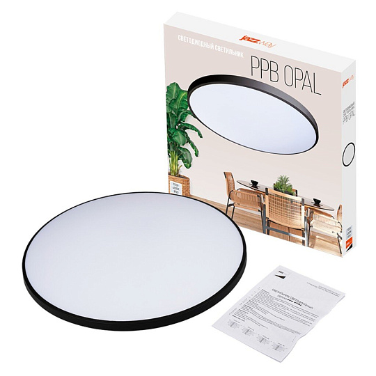 Светильник светодиодный, JazzWay, PPB OPAL, 70 Вт, 4000 К, 5600 Лм, IP20, 46х46х5.5 см, черный, 5060982