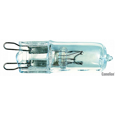Галогеновая лампа без рефлектора, прозрачная, 220V, 2000 часов, Вт - 75, Camelion G9 75W CL