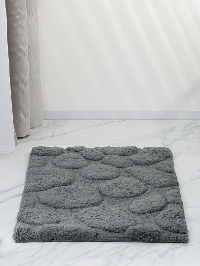 Коврик для ванной, 0.5х0.8 м, микрофибра, камень, серый, Silvano, Лиона