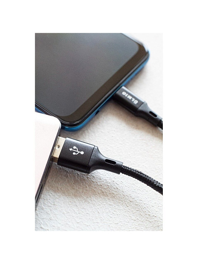 Кабель USB, OLMIO, Basic, USB Type-C, 1.2 м, 2.1А/3А, черный, 041638