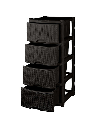 Комод 4 ящика, Rattan, 48х41х94.5 см, темный каштан, KL377312011, Keeplex