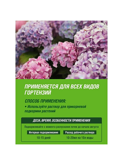 Удобрение для гортензий, минеральное, жидкость, 1 л, Robin Green