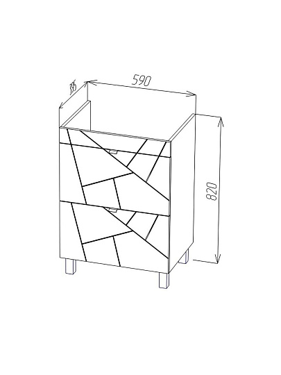 Тумба TOPPUS GOFFRE ICE 60 белый soft touch под умывальник Art 60