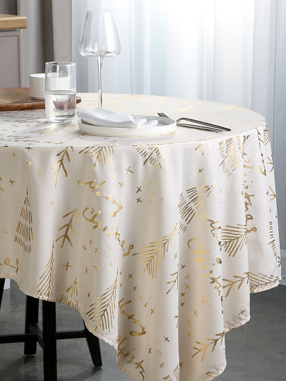 Скатерть 145х215 см, 100% полиэстер, Василиса, Золотой лес