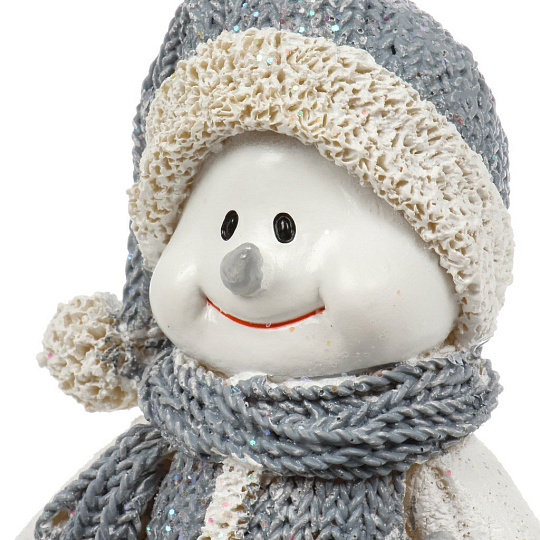 Фигурка декоративная полистоун, Снеговичок, 8х6х15.5 см, A020234