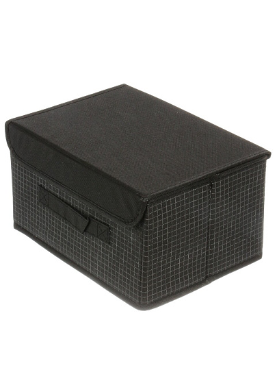 Кофр для хранения, с крышкой, складной, 28х20х15 см, черная клетка, A190063