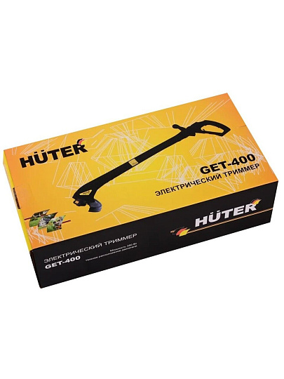 Триммер электрический, Huter, GET-400, 0.5 л.с., 350 Вт, D-ручка, леска, неразборный вал