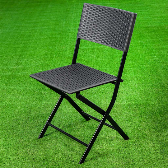 Мебель садовая Ola Dom, Rattan, антрацит, стол, 58х58х71.5 см, 2 кресла, 120 кг, ЭП 873147