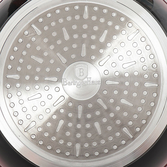 Сковорода алюминий, 24 см, антипригарное покрытие, Berlinger Haus, Metallic Line, с крышкой, индукция, 1629N-ВН