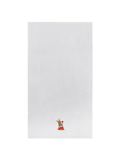 Полотенце кухонное 50х90 см, 100% хлопок, Silvano, Новогодние истории Олень в свитере, белое, Турция, DU-2021-50-1-09