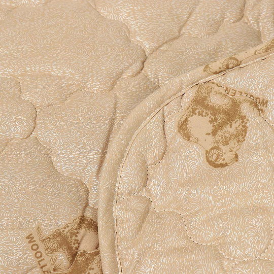 Одеяло 2-спальное, 172х205 см, Овечья шерсть 50%+50% полиэфирное волокно, 250 г/м2, всесезонное, чехол 100% полиэстер, кант, IVVA