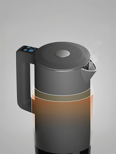 Чайник Редмонд, SkyKettle KM231S, Strix, серый, 1.7 л, 2200 Вт, скрытый нагревательный элемент, пластик