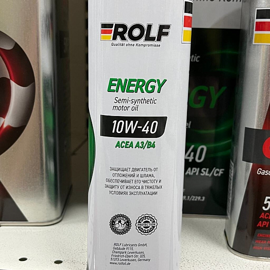 Масло моторное полусинтетическое, 10W40, Rolf, Energy, 1 л, 322424