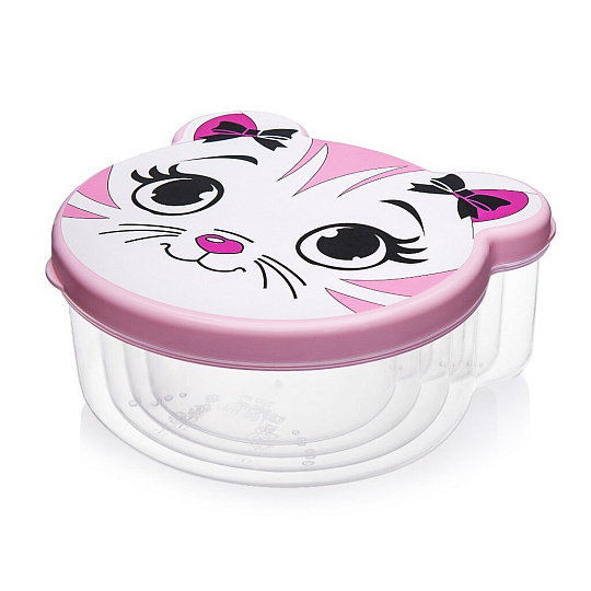 Контейнер пищевой пластик, 0.2, 0.3, 0.5, 0.75 л, 4 шт, в ассортименте, фигурный, Эльфпласт, Pets, 479