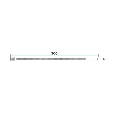Хомут стяж кабельн, 4.8х300 мм, нейлон, 100 шт, чер, PROconnect, 57-1303