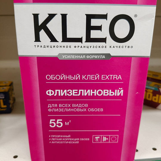 Клей для флизелиновых обоев, Kleo, Extra, 55 кв.м., 380 г, 030 EXTRA 55