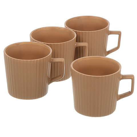 Кружка керам, 4 шт, 350 мл, Эльзас, Daniks, ZPX222210-3, беж