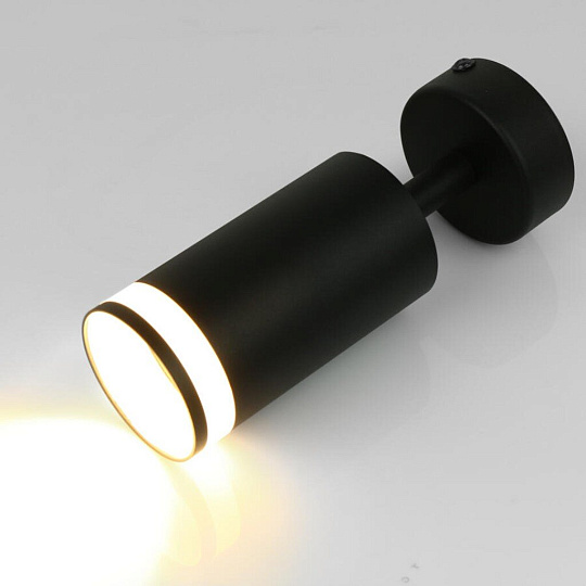 Светильник на основании General Lighting Systems, Башня, 50 Вт, GU10, на 1 лампочку, IP20, d5.5х10 см, боковое рассеивание, Спот, черный, 661816