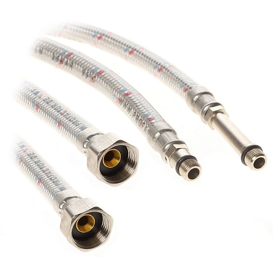 Подводка для воды М10-1/2"х0.4 м, пара, сталь, полимер, Frap